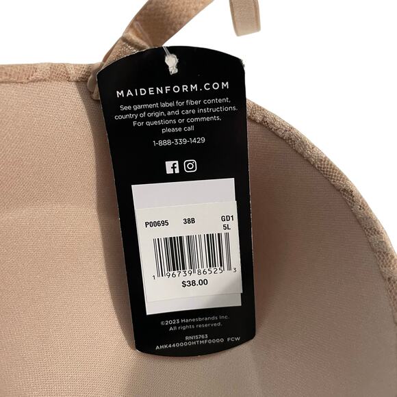 Maidenform Womens Bra Size 38B Push Up Underwire Style P00695 Convertable Strap - Picture 10 of 11